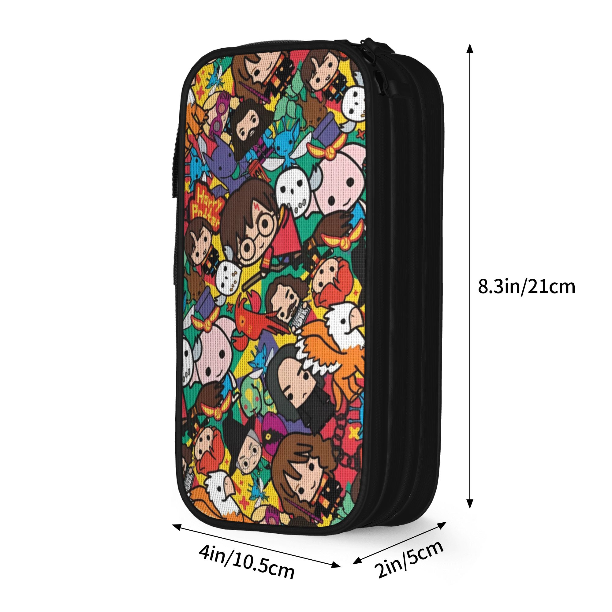 H-HP-P Harry Potter etui dubbele laag grote capaciteit schoolaccessoires pennenkoker: legergroen