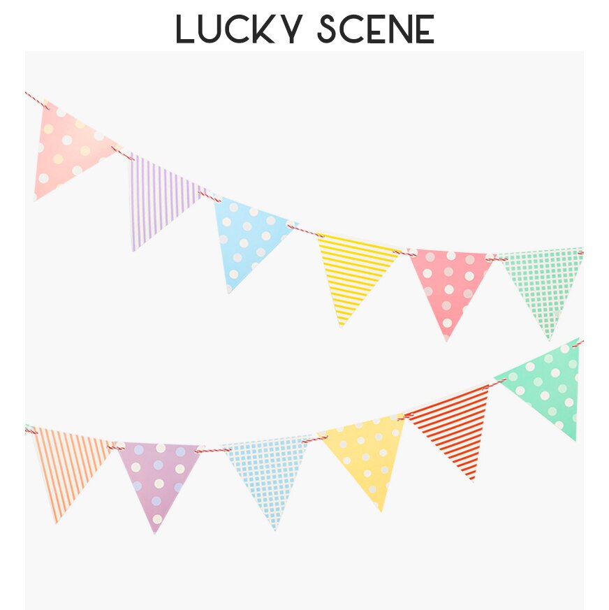 Paper Banner Flags Bunting Birthday Event Festival Party Celebration, Decorations S00451: Color checkers