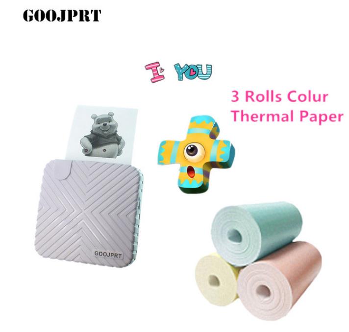 Imprimante Photo de poche sans fil bluetooth, 203DPI, Mini imprimante thermique 58mm, pour étiquettes autocollantes Android ios P6: C