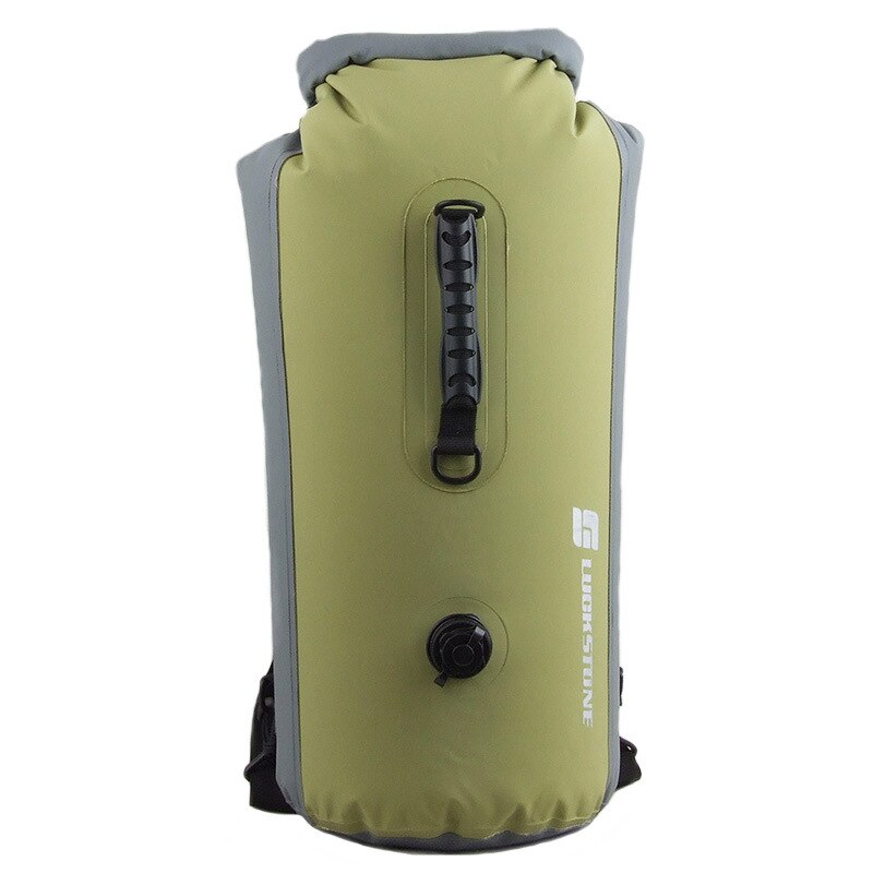 Outdoor 25L/35L/60L IPX7 Waterproof Swimming Bag Inflatable Waterproof Dry Bag Rafting Kayaking Canoeing Backpack: 35L green