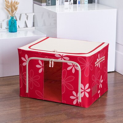 Clothes Organizer Storage Box Finishing Wardrobe Toy Storage Cabinet Oxford Fabric Foldable Quilt Car Trunk Organizer Pet House: Red / 22L