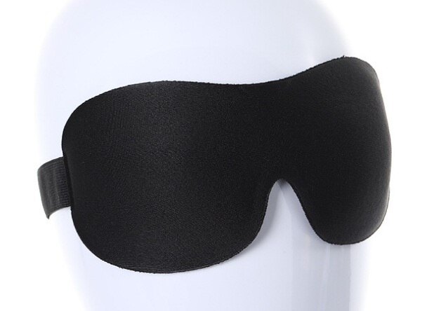 Soft sleeping 3d øjenmaske til rejsehvile bind for øjnene blødt behageligt sovemiddel cover øjenplaster bærbar: Sort