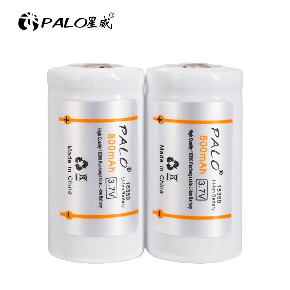 PALO 16340/16350 li-ion battery 3.7v li-ion rechargeable CR123A batteries rechargeable 16340 li ion batteries