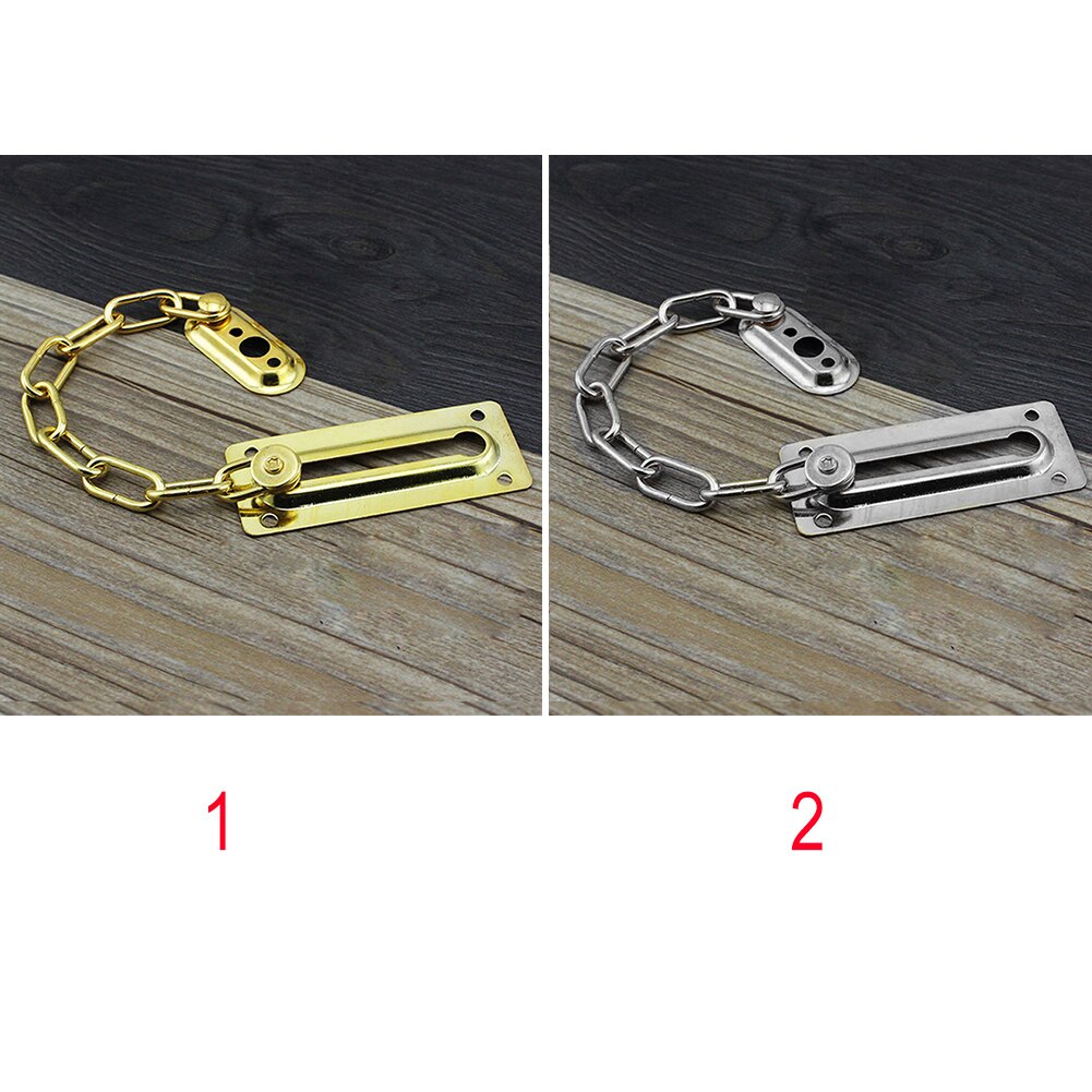Slide Bolt Latch Gate Latches Safety Door Chain Lock with Anti-Theft Heavy Duty Iron Brushed Nickel
