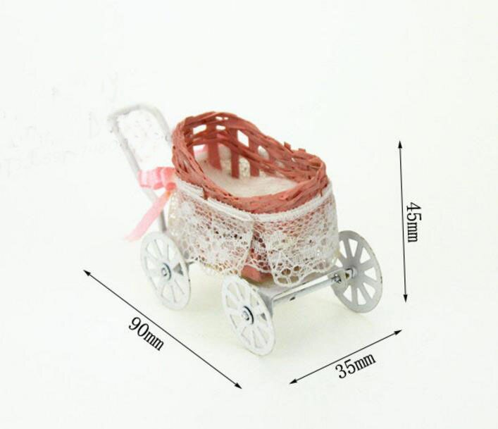 1pcs cute Doll house decor Miniature Accessories Baby carriage Model Doll House Accessories toys