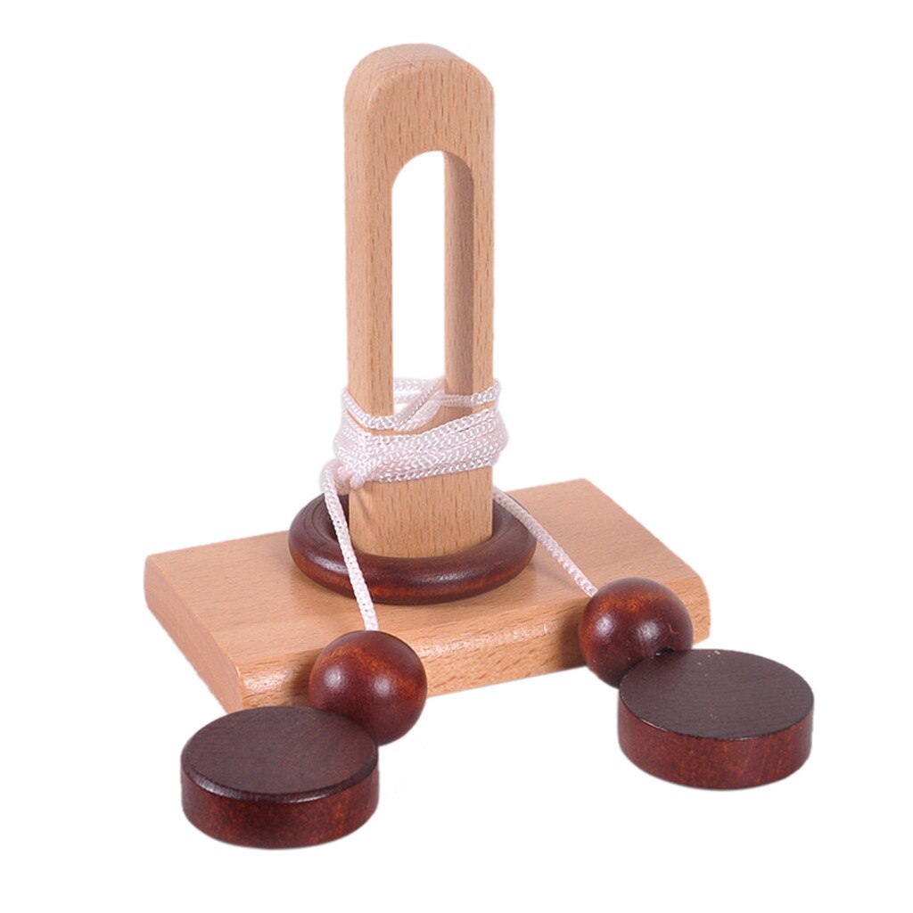 Classique jeu de Puzzle en bois Solution corde centrale casse-tête pour adultes jeu l'oeil de dieu 6cm x 9cm GK