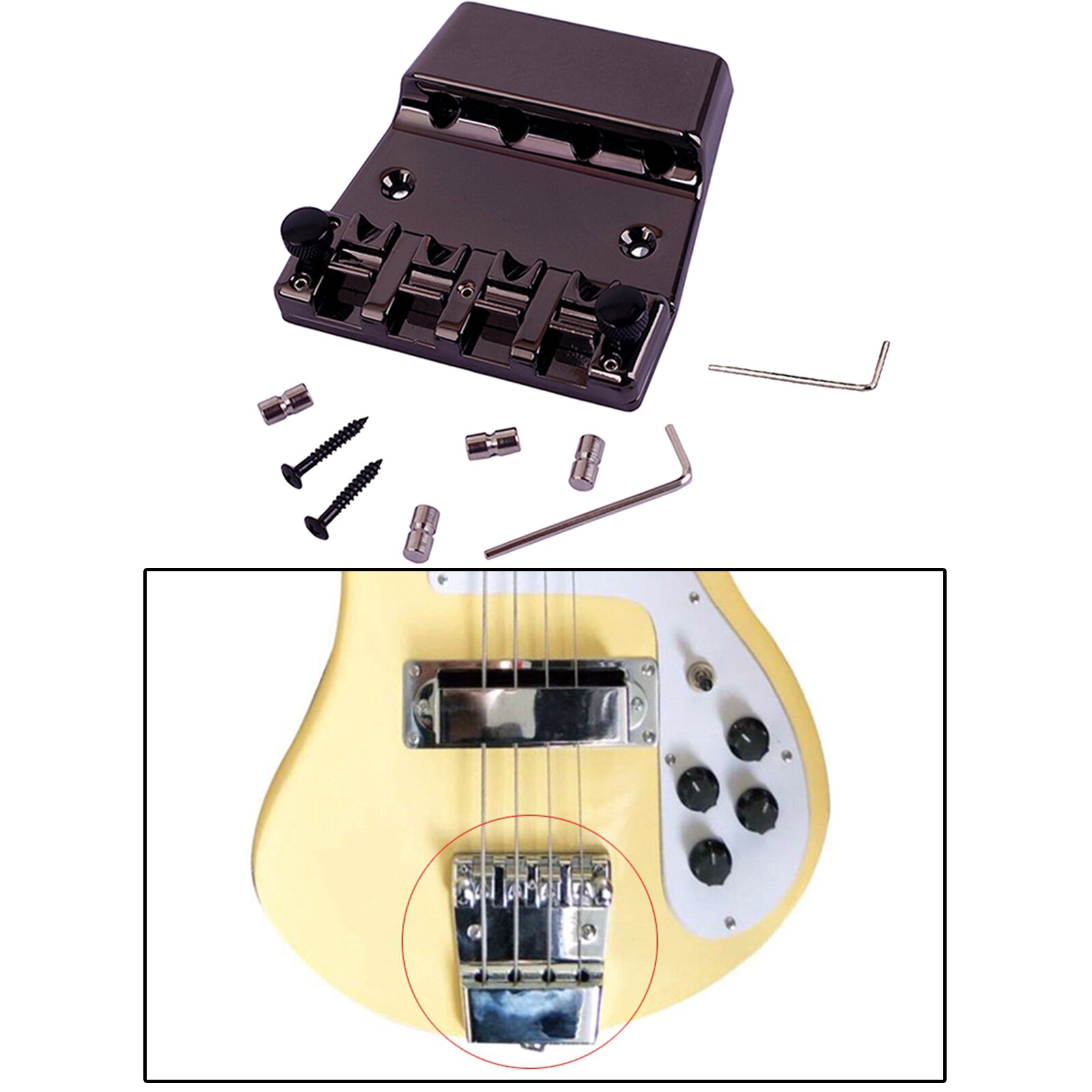 4 String Bass Bridge Electric Bass Guitar Bridge Guitar Bridge Replacement Parts Spare Part