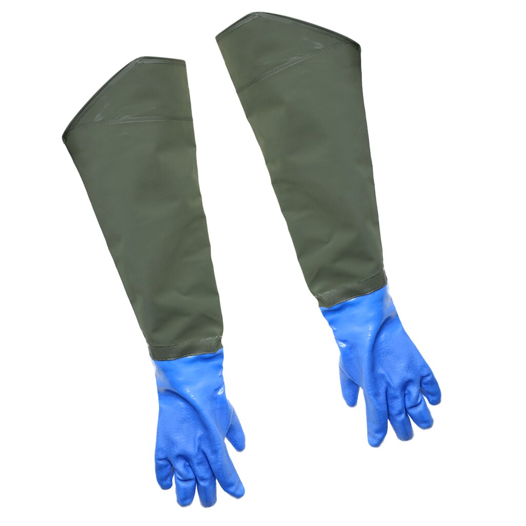 Pvc förtjockad vattentät fiskehandske fånga fisk handskar med sammet halkfria fisherman protect hand fiske handskar hand handskar