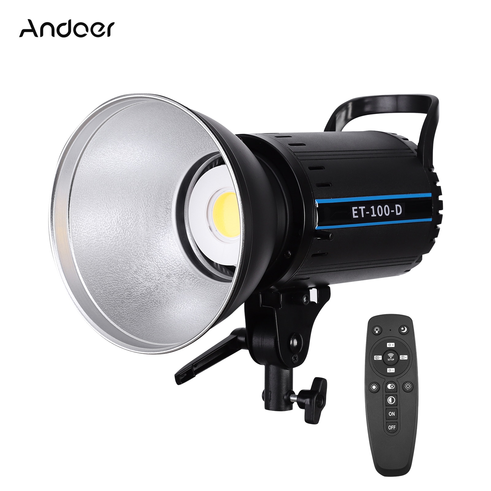 Andoer ET-100-D 100W Studio LED Kontinuierliche Video Licht 5600K Einstellbare Helligkeit CRI 95 + w/ Standard Reflektor Fernbedienung