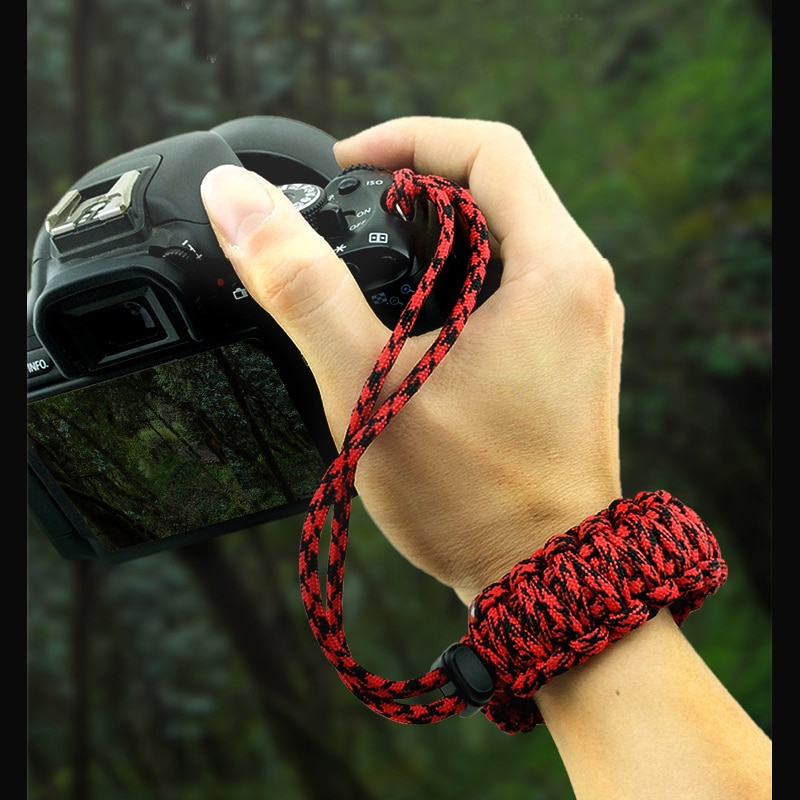 Cámara correa de mano para Canon EOS R5 R6 RP 5DII 5D3 5DIV 6DII 80D 90D 770D 800D 250D SL3 SL2 agarre Paracord trenzado pulsera