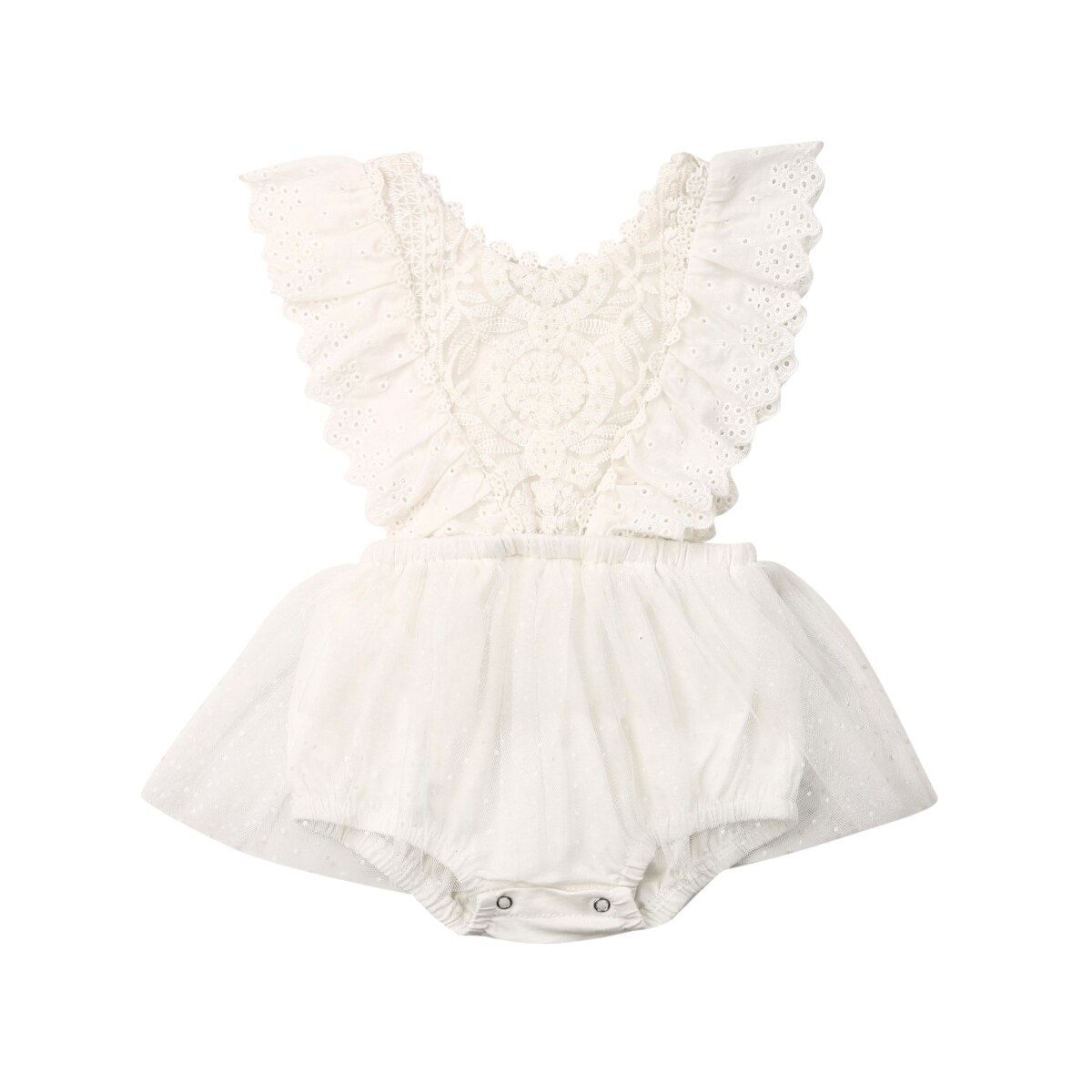 Babystyling romper met ruches oudroze