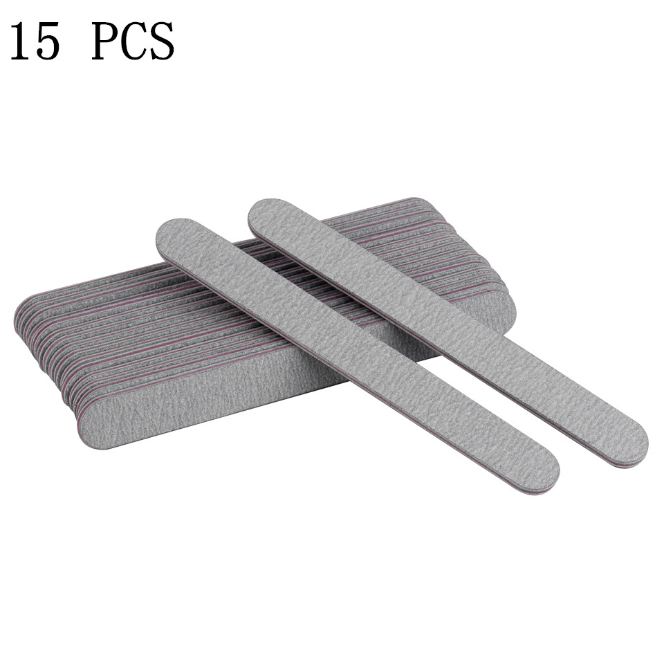 5/10 Uds lima de uñas papel de lija limas de uñas gruesas y fuertes tampón para manicura lijado media luna Lima herramientas de uñas 100/180: Oro