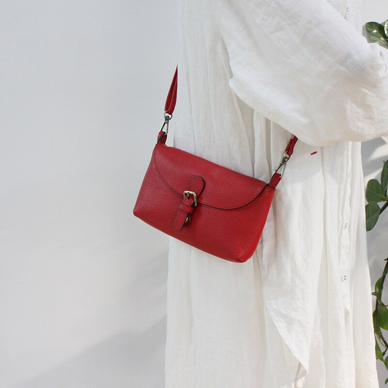 Koreaanse Versie Van Gangfeng Zachte Lederen Schoudertas: Red