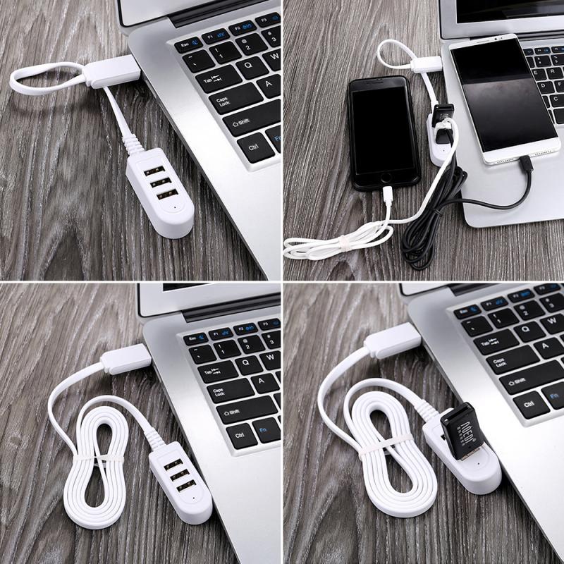 Universal usb hub 3/4 port usb 2.0 med kabel high speed mini hub socket mønster splitter kabel adapter til bærbar pc tablet