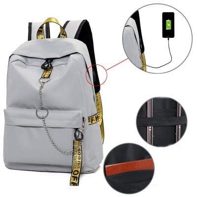 USB Laptop Backpack Women Men Waterproof Anti theft Travel Backpack School Bag For Teenage Boys Girls Students Bookbag Mochila: B-1