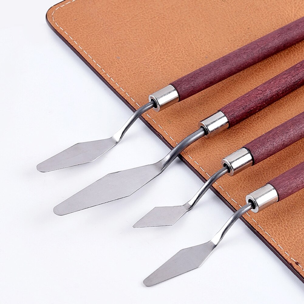 Spatule à peinture à l&#39;huile, en acier inoxydable, couteau de sélection de peinture, pour étudiants, outils d&#39;art d&#39;artiste, 7 pièces