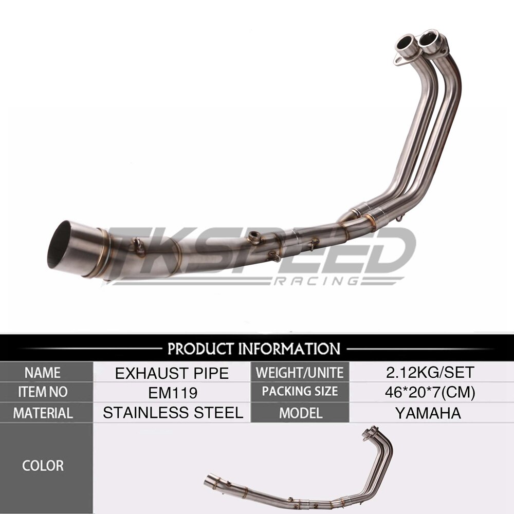 Motorcycle Accessories Full Exhaust System Pipe Middle Pipe Slip On For YAMAHA R25 R3 Without Exhaust