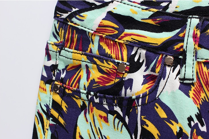 3d skinny jeans med print til mænd til mænd casual stretch bomulds blomsterbukser graffiti malede lange bukser