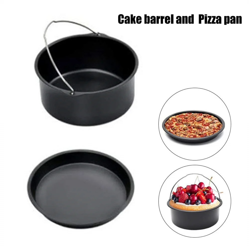 6/7/8 Zoll Runde Kuchen bilden Antihaft Backform Tablett Formen Luft Friteuse Korb Mit Griffen backformen Pizza Ofen Backformen