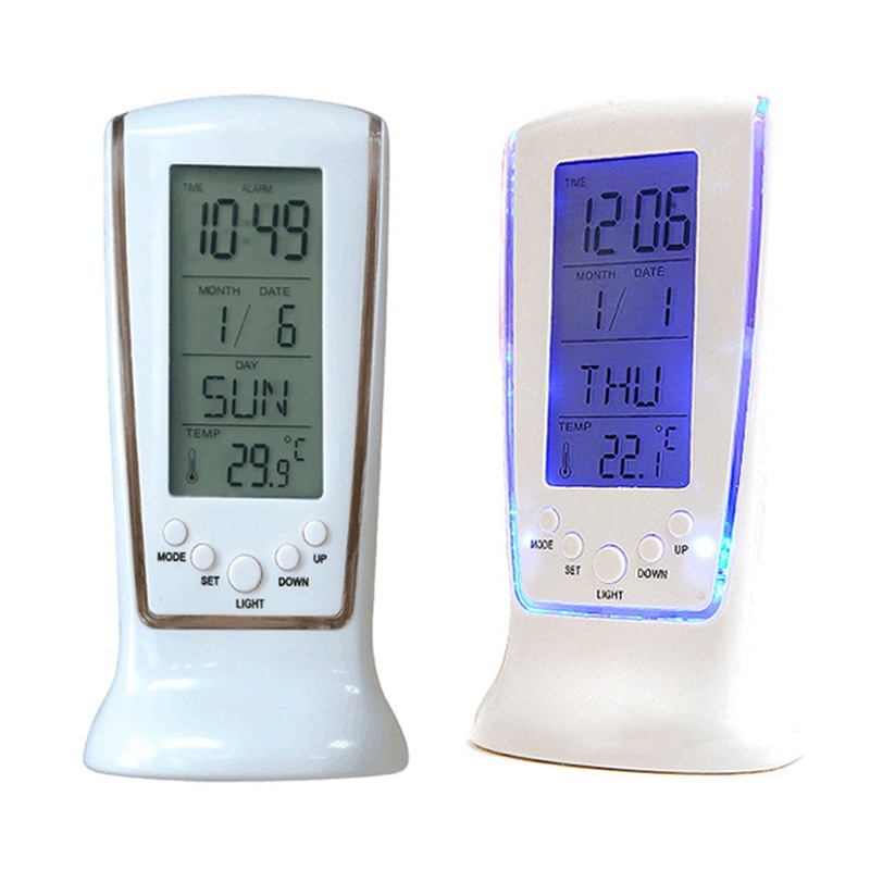 1pcs Cordless Clock Digital Clock Student Mini Led Desk Mute Alarm Clock With Backlight Large Display Time Temperature Date Week