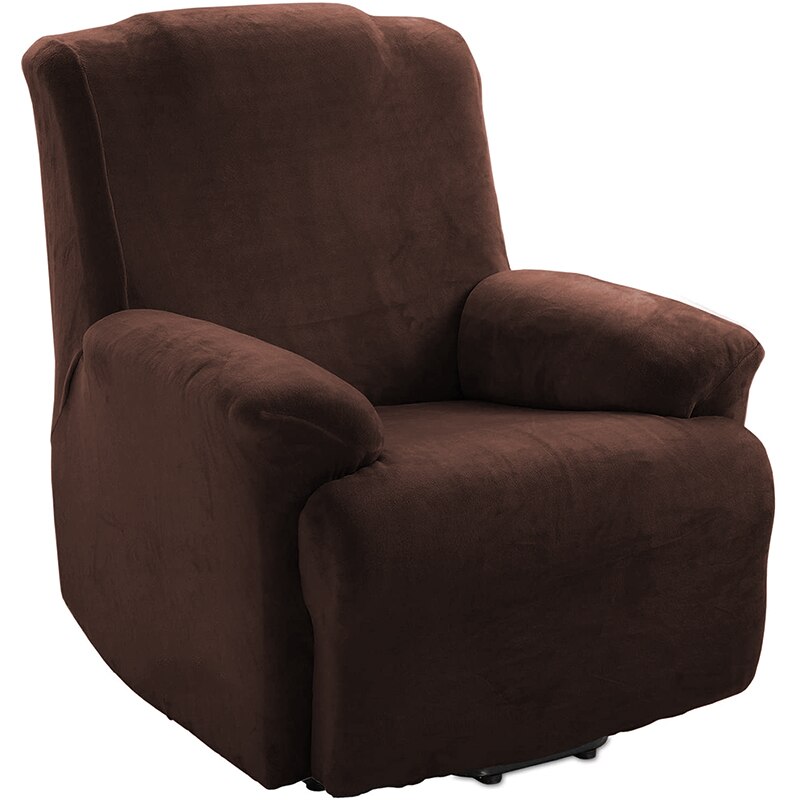 4 Stuks Pluche Fluwelen Fauteuil Sofa Cover Voor Woonkamer Relax Fauteuil Hoes Ligstoel Cover Voor Luie Jongen Sofa: coffee