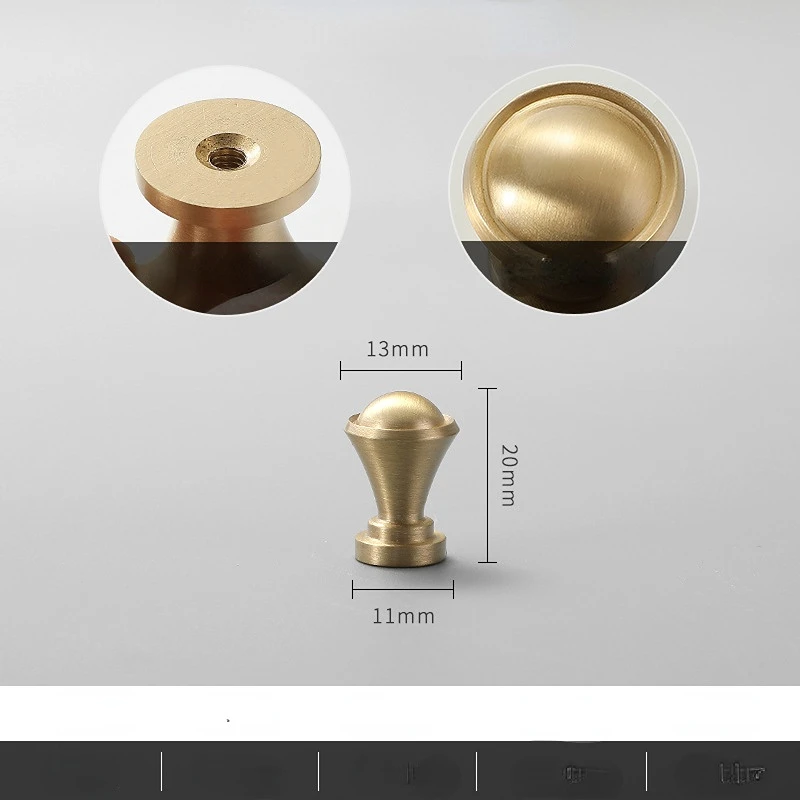 Brass Furniture Handles for Cabinets and Drawers Golden Bright Round Brushed Nordic Luxury Wardrobe Dresser Pull Door Knobs