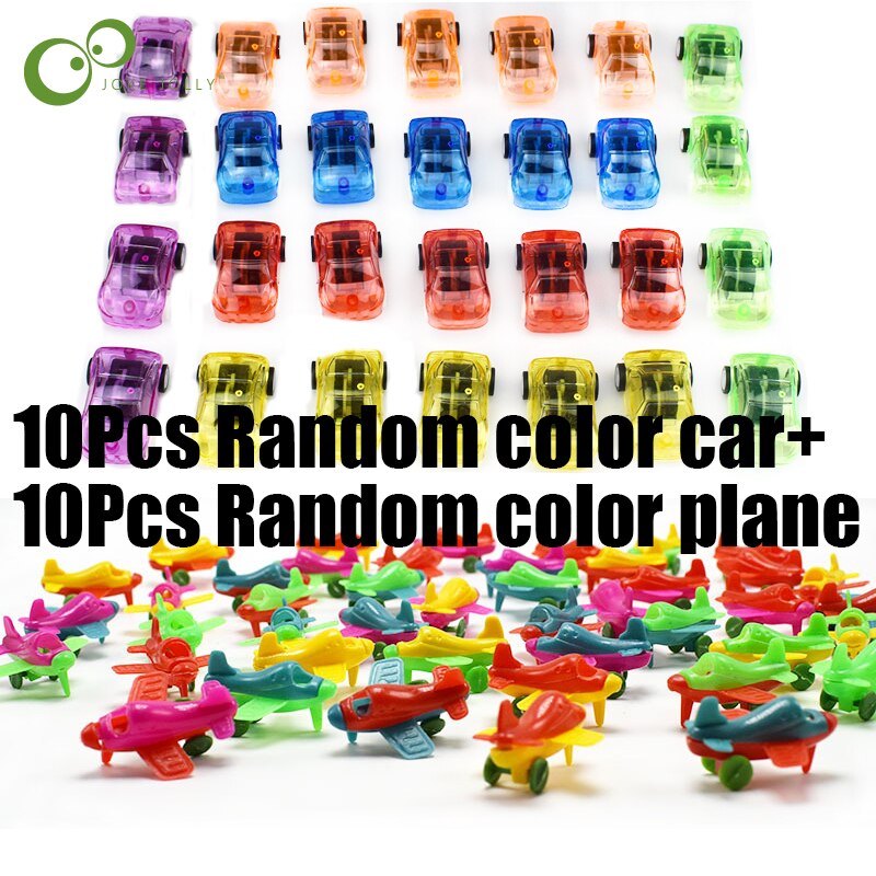 20Pcs Snoep kleur transparant mini pull back auto Mini plastic brede mond kleine vliegtuig zweefvliegtuig vliegtuig kinderen kleine speelgoed YJN: Default Title