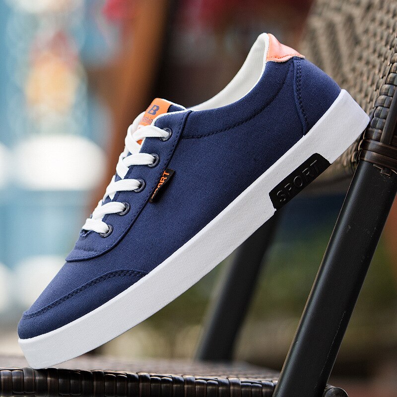 spring and autumn explosions men's shoes student canvas shoes men's white shoes trend sports casual shoes non-slip breathab: Blue / 6.5