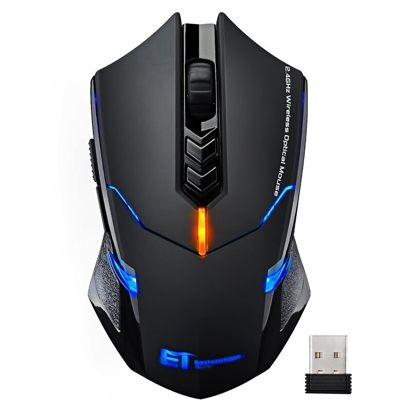 VicTsing Wireless Gaming Mouse Color Backlit 2400 DPI 7 Programmable Buttons Gamer for Dota: Blue