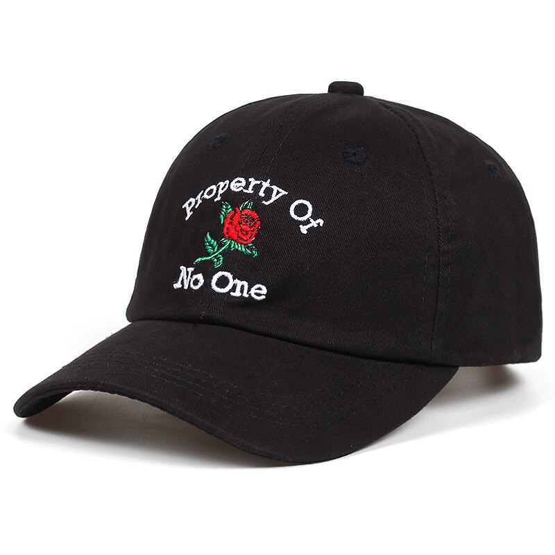 Property Of No One Rose flower Caps Summer Baseball Cap Embroidery Dad Hat 100% Cotton Snapback Women Men Hats