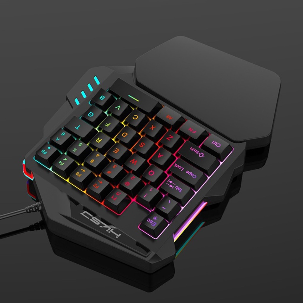Wired 35 Keys LED Backlit Usb Ergonomic Single Hand Keypad Gaming Keyboard Gamer Pbt Keycap Keyboard Mechanical