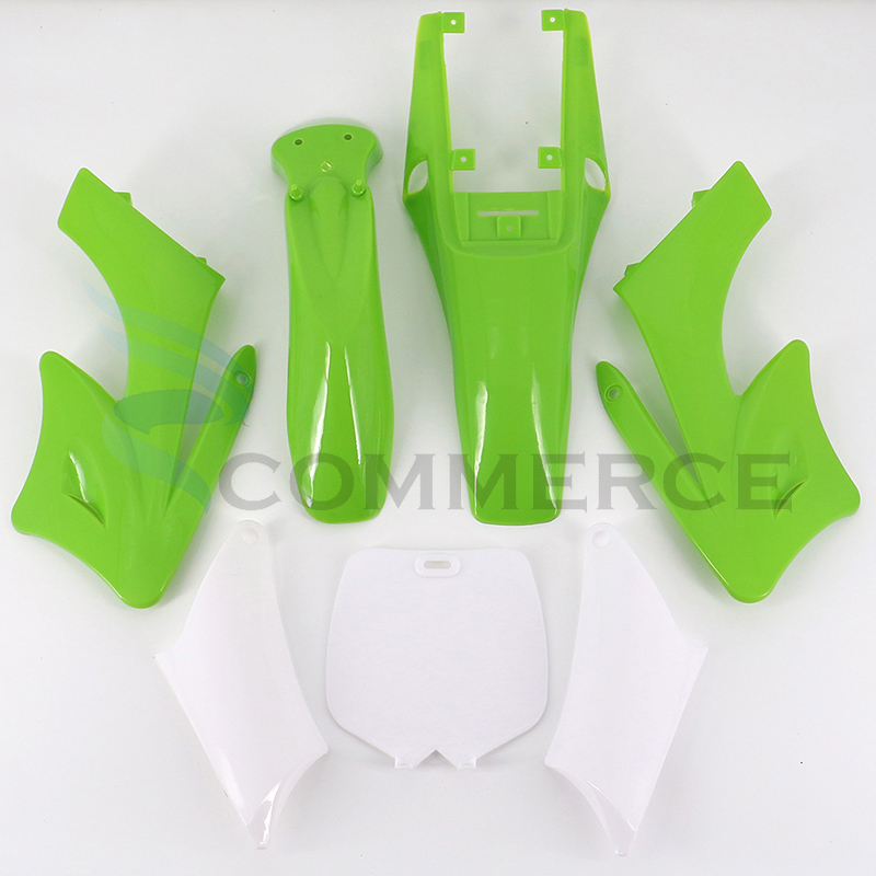 1 conjunto de kits de corpo de carenagem de para-lamas de plástico de alta resistência para chinês 2 tempos 47cc 49cc Apollo Orion Mini Dirt Bike Acessórios: Verde