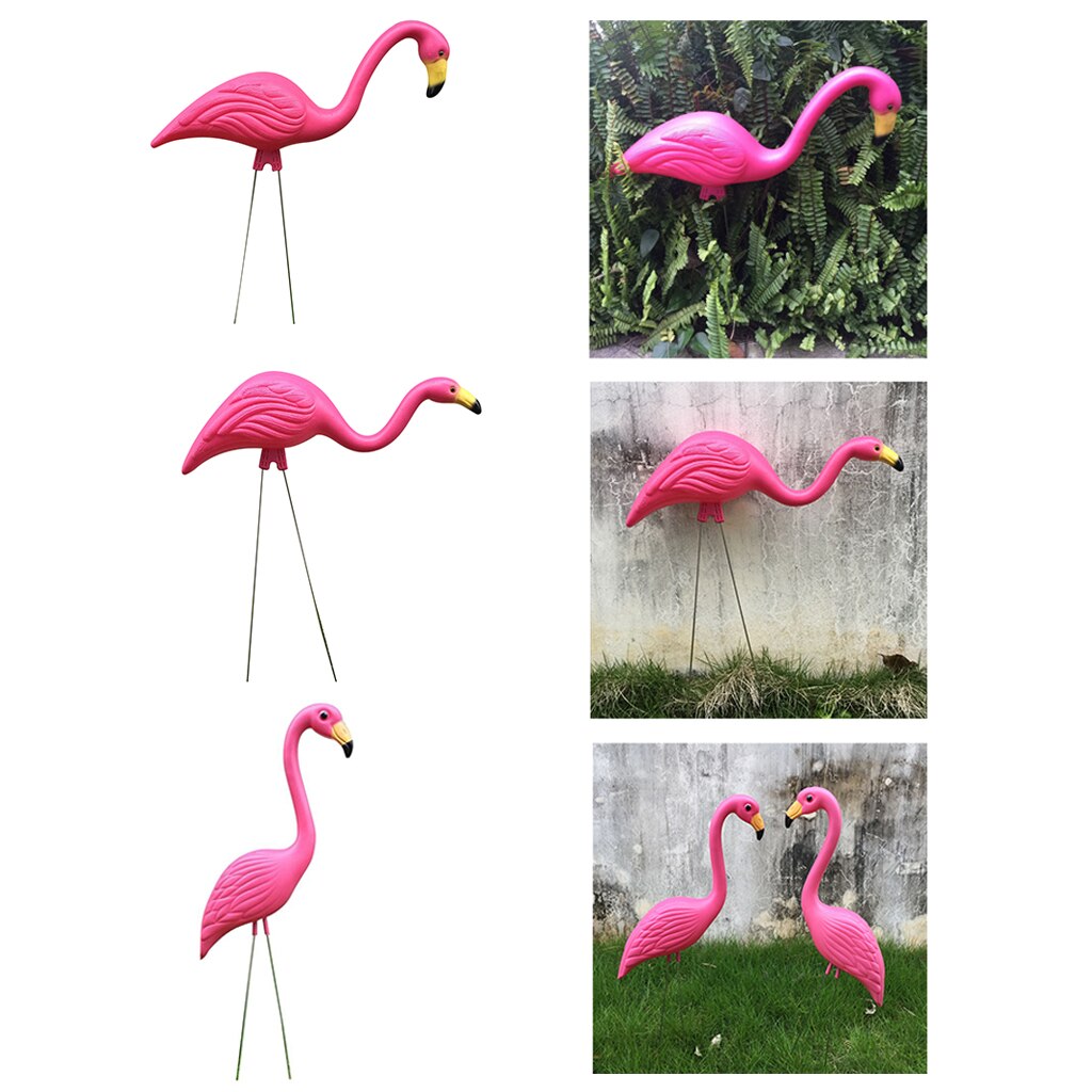 3 typer lyserød plast flamingo yard have græsplæne balkon indretning naturtro dyrepynt