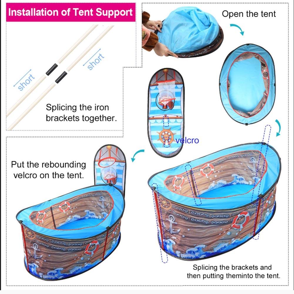 Kids Tent Play Game Polyester Piratenschip Marine Ballenbad Indoor Speelgoed Huis Spel Hek Baby Tent piscina de bolinha