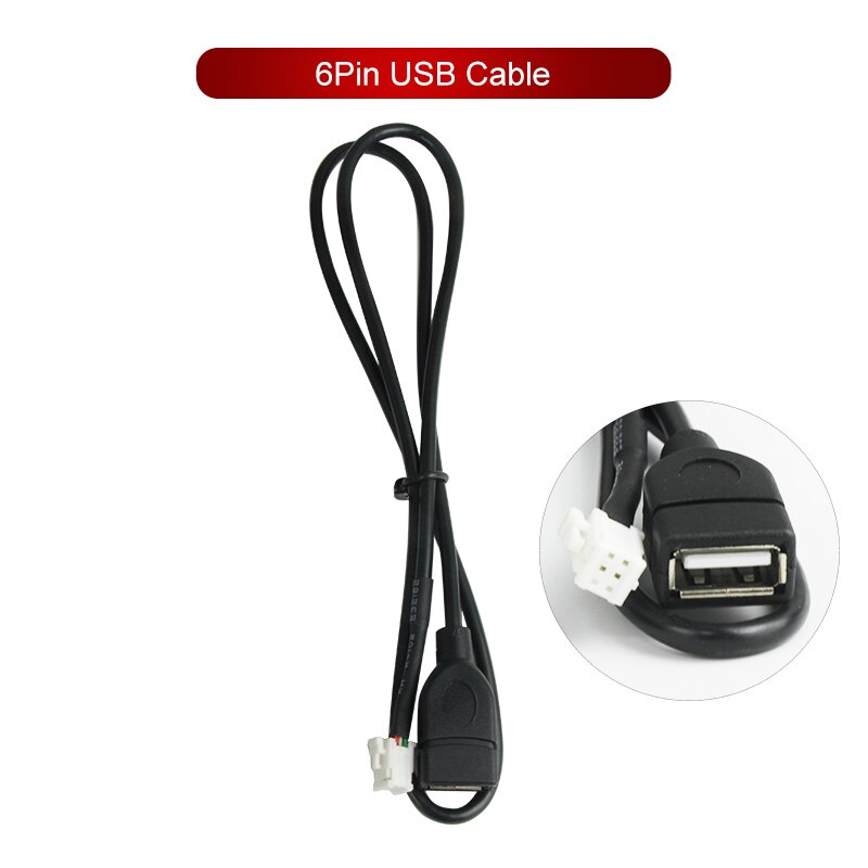 Mic Auto Usb Kabel Voor Android Auto Radio Lange Usb Kabel 4 Pin En 6 Pin Connector: 6PIN USB