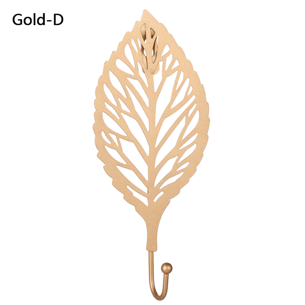1PC Modern Style Golden Butterfly Coat Hook Double Hook Wall Mounted Hanging Heavy Duty Screw Wall Hook Home Bath Towel Hangers: gold	D
