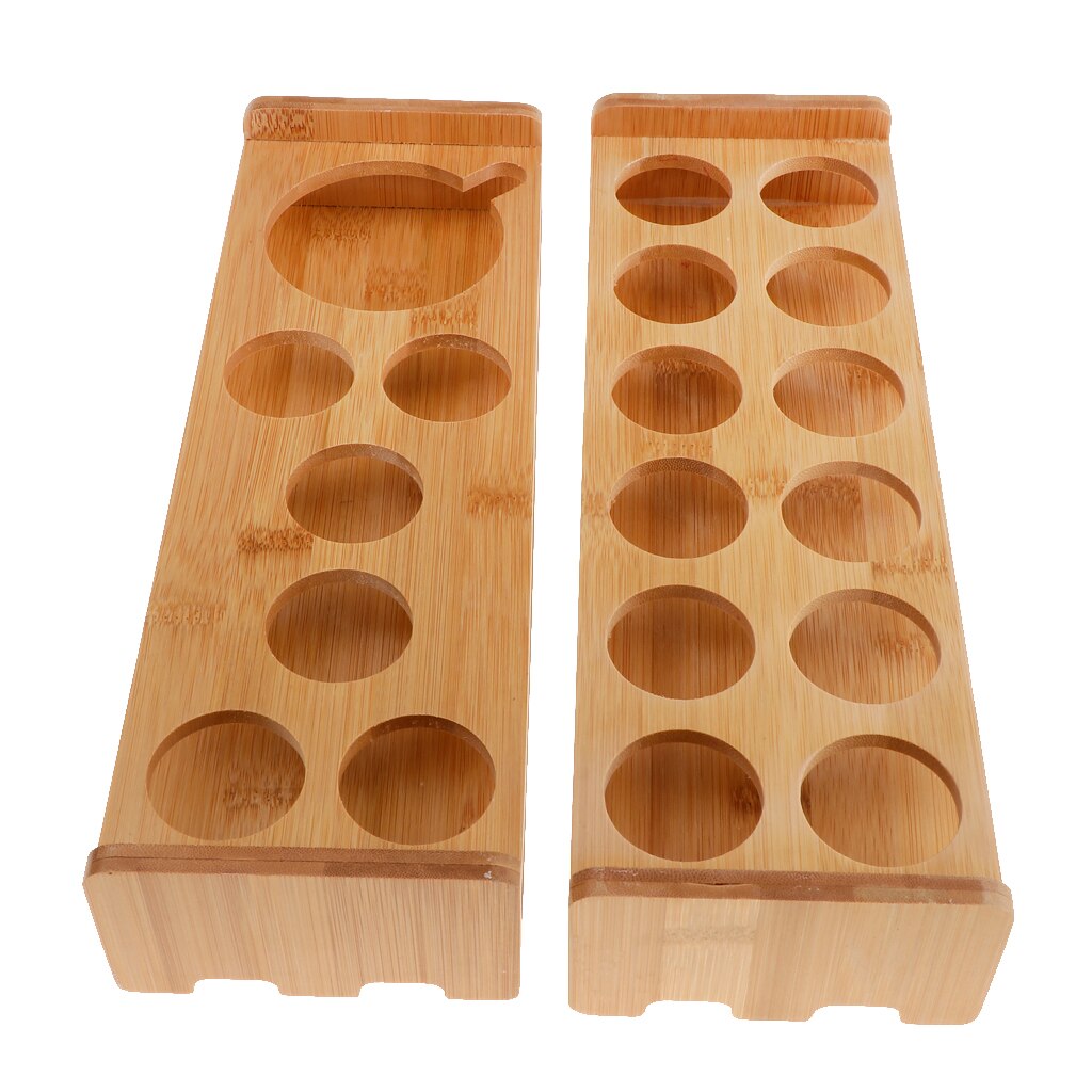 Bamboo Shot Glass Holder Rack Barware Whisky Cup Serving Tray, Perfect for Party Bars Pubs and Home: 7 or 12 Holes