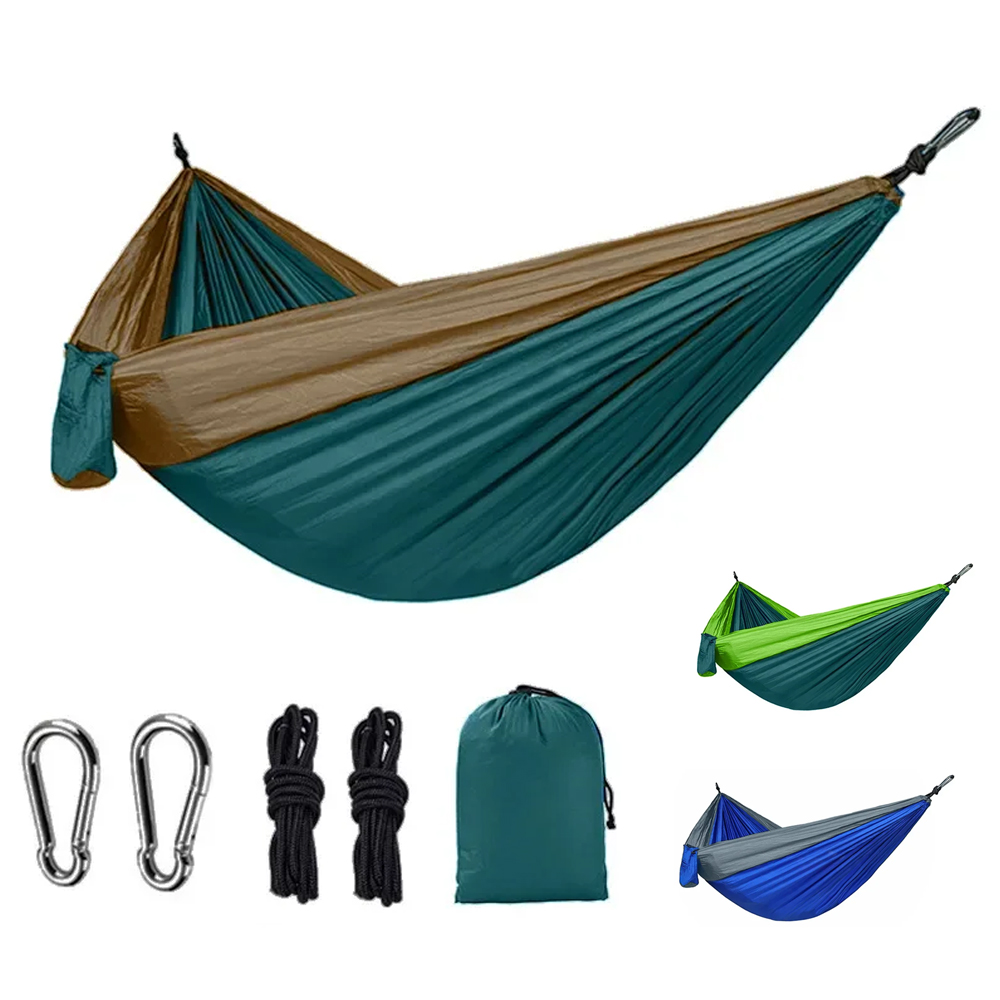 Neue Camping Hängematte Einzelne Person Tragbare draussen Mit Nylon Farbe Passenden Hängematte Hohe Festigkeit Fallschirm Stoff Hängen Bett