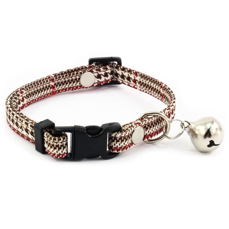 Houndstooth Kraag voor Kleine Honden met Bell Halsband Voor Puppies Katten Vrouwelijke Hond Accessoires Huisdier Producten