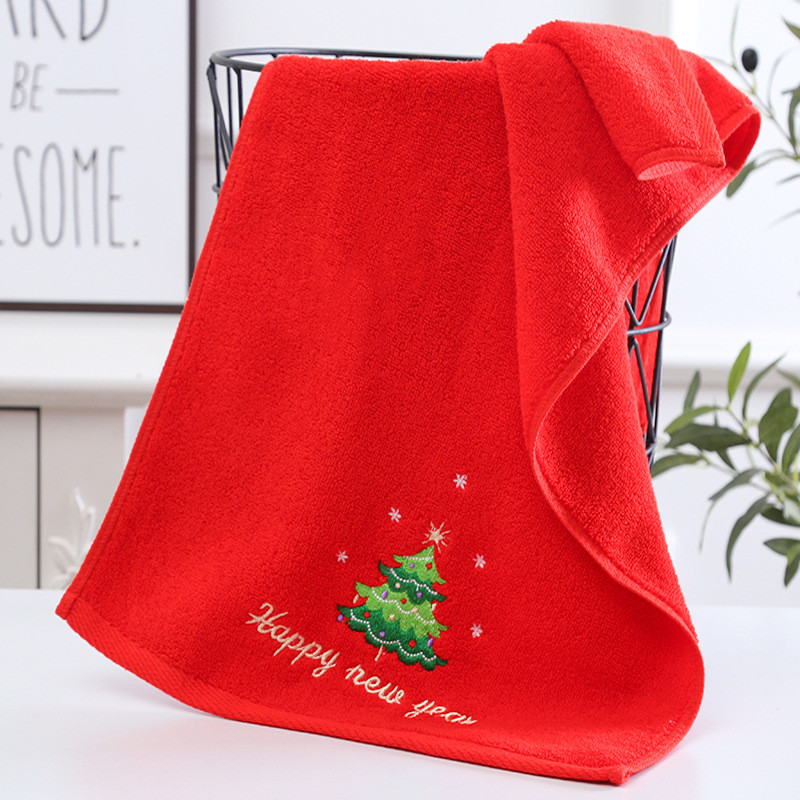 Xmas Hand Gezicht Handdoek Kerst Keuken Theedoek Rode Kerstman Nieuwjaar Thuis Handdoeken Badkamer Wassen Doek Man vrouw Gym: Red