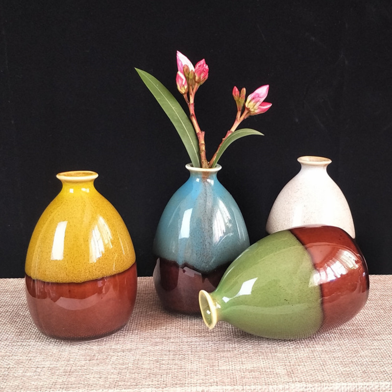 Vases à fleurs modernes pour la maison vase en céramique décoration fleur glaçure fleur accessoires pour la maison ornements artisanaux en céramique plante verte