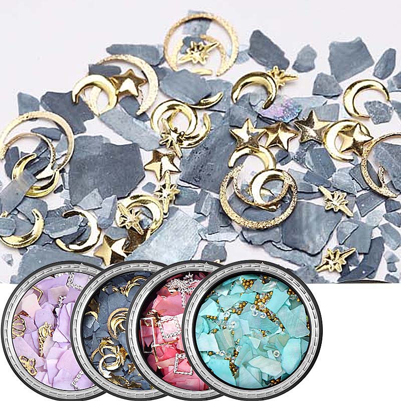 1Mix coffret étoile lune UV résine époxy moule cuivre rond Rivet paillettes diamant ornements pour bijoux accessoires décoration