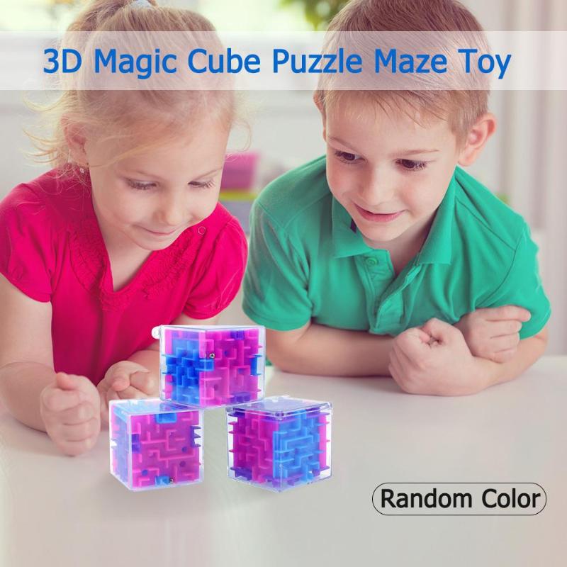 1PC 3D Magic Cube Puzzle Maze Toy Children Kids Educational Decompression Capsule Toys Year Xmas Random Color