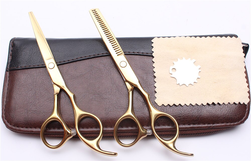 6 "17,5 cm Japan Gravur Logo Gold Farbe Schneiden Scheren Verdünnung Schere Friseur Schere Styling Werkzeug C1005: C1005 Jin D 6YY