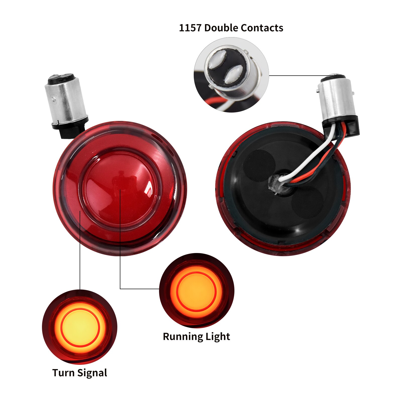 Clignotant avant 2x moto Style Bullet LED 1157, pour Harley Softail Touring Road King Sportster XL 883 1200 Dyna