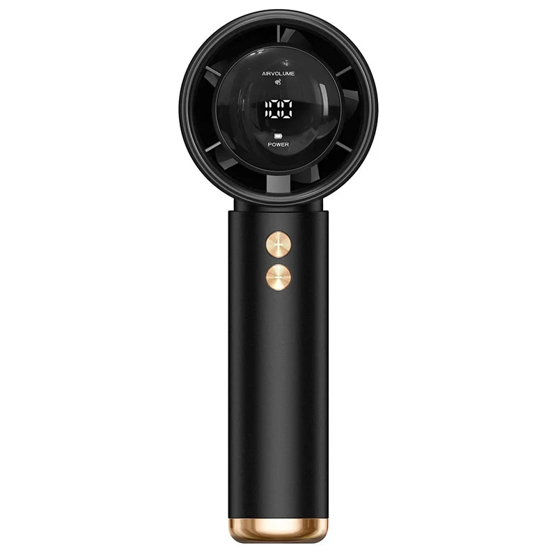 Portable Handheld Fan - 100-Speed Turbo Cooling, 3000mAh Rechargeable, High Wind Outdoor Mini Fan with Adjustable Airflow: Brown