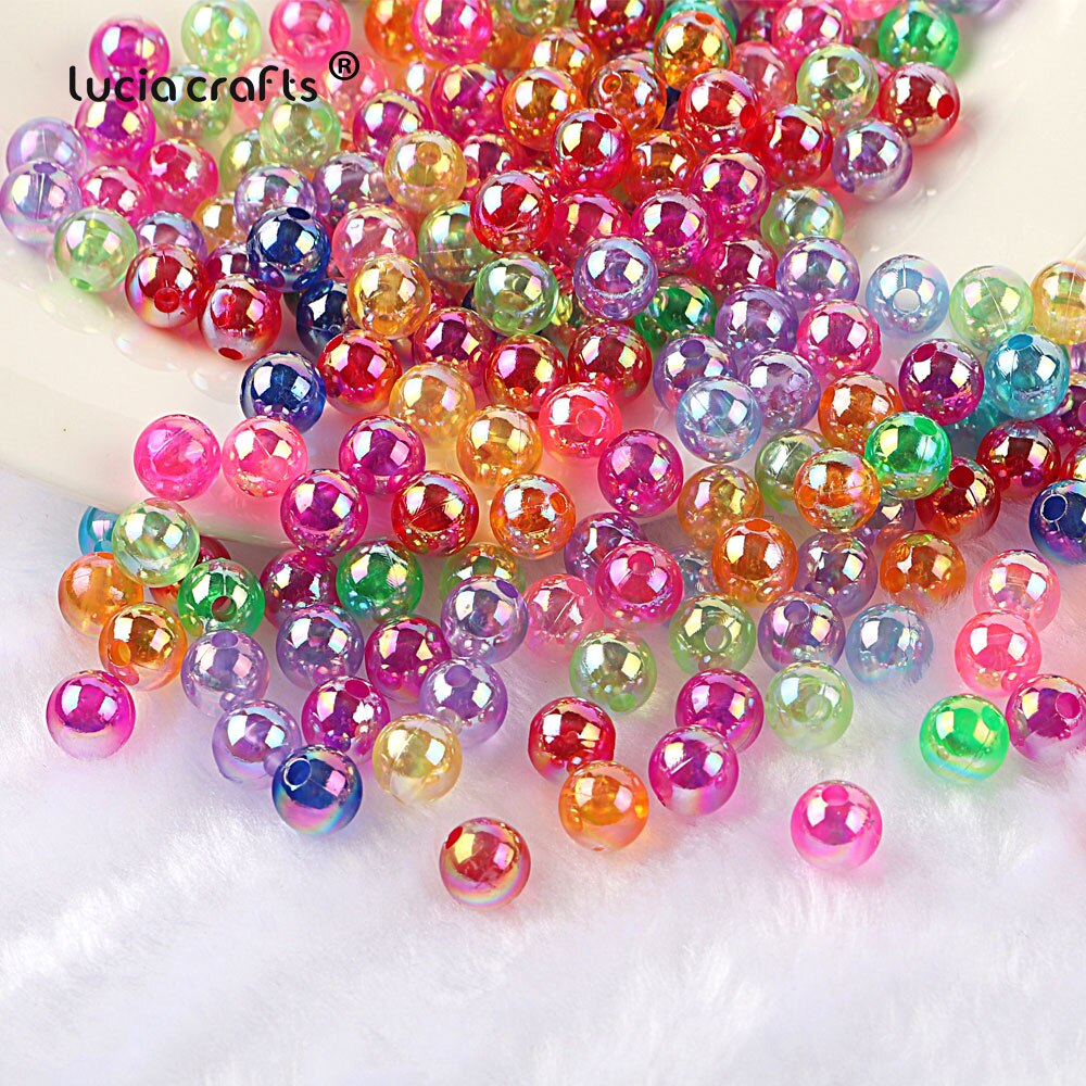 4-12mm AB Color Transparent Imitation Pearl Bead ABS Clear Loose Round Spacer Bead DIY Bracelet Material Jewelry Making E1222
