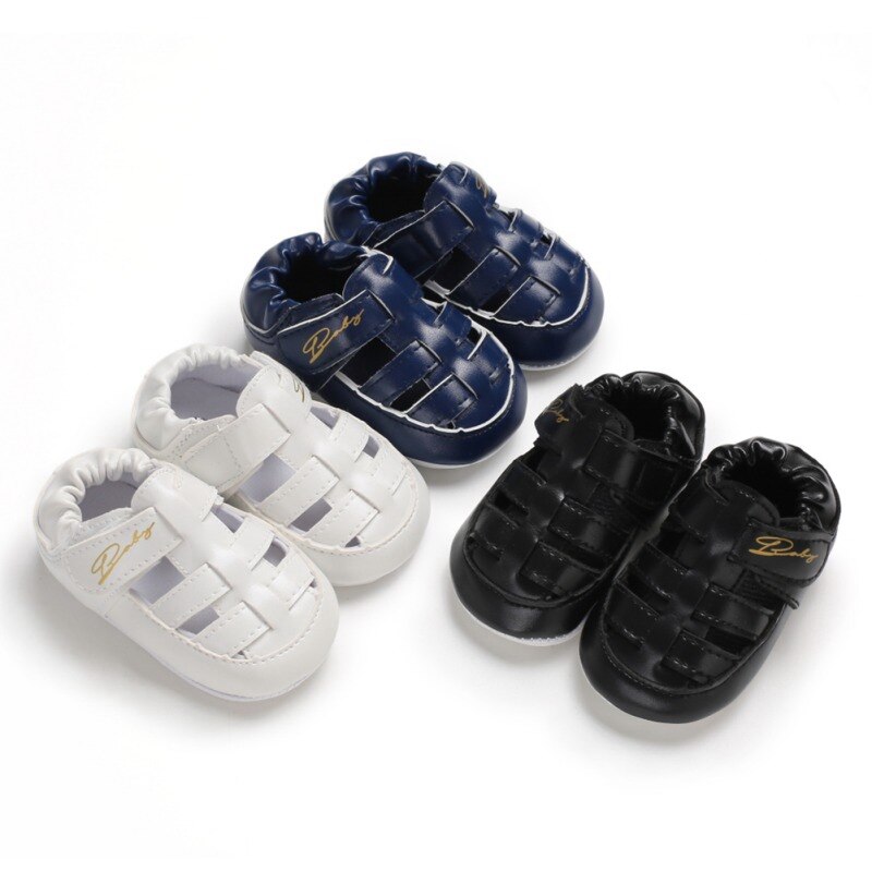 Zomer Baby Jongens Ademende Anti-Slip Holle Kinderen Pu Lederen Schoenen Peuter Zachte Zolen Baby Sandalen Mode sneakers