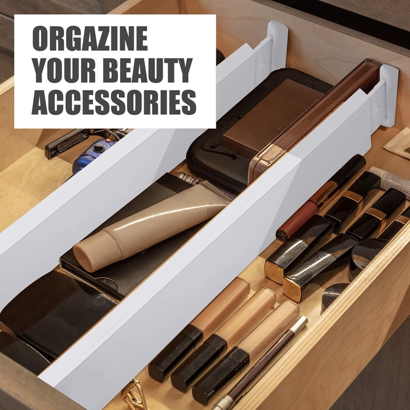 Separadores de cajones de bambú organizador de cajones de cocina organizador de bandejas ajustable y desechable para cocina, cajón de bebé, Bathroo