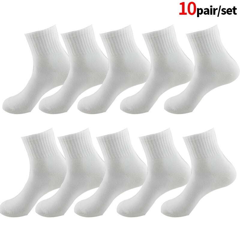 10pair Women Socks Breathable Ankle Socks Solid Color Short Comfortable Cotton Low Cut Socks Black White Gray: White